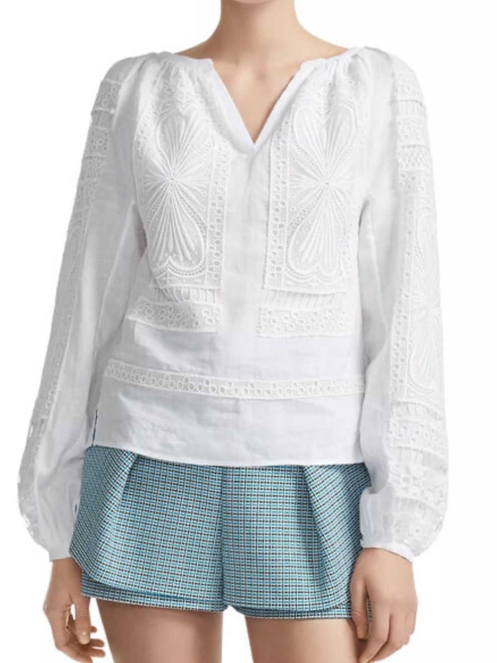 Maje Lippy Guipure Lace-Inset Top Women’s Blouse